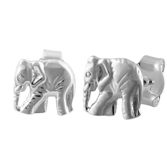 New Sterling Silver Elephant Earrings - Picture 1 of 3